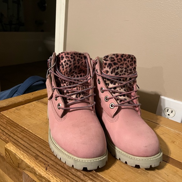 Pink Cheetah Timberland Boots - Picture 2 of 3